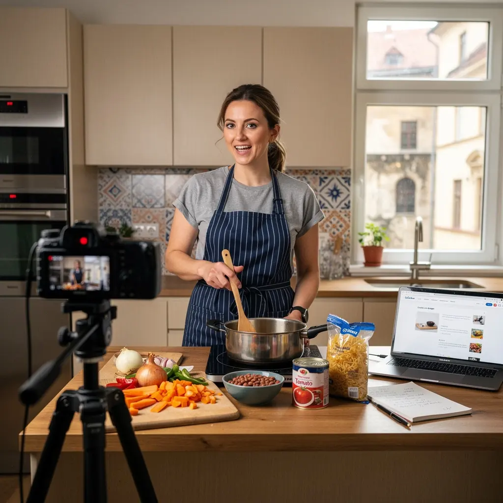 Zobrazení mobilní aplikace pro sledování výdajů a příjmů.