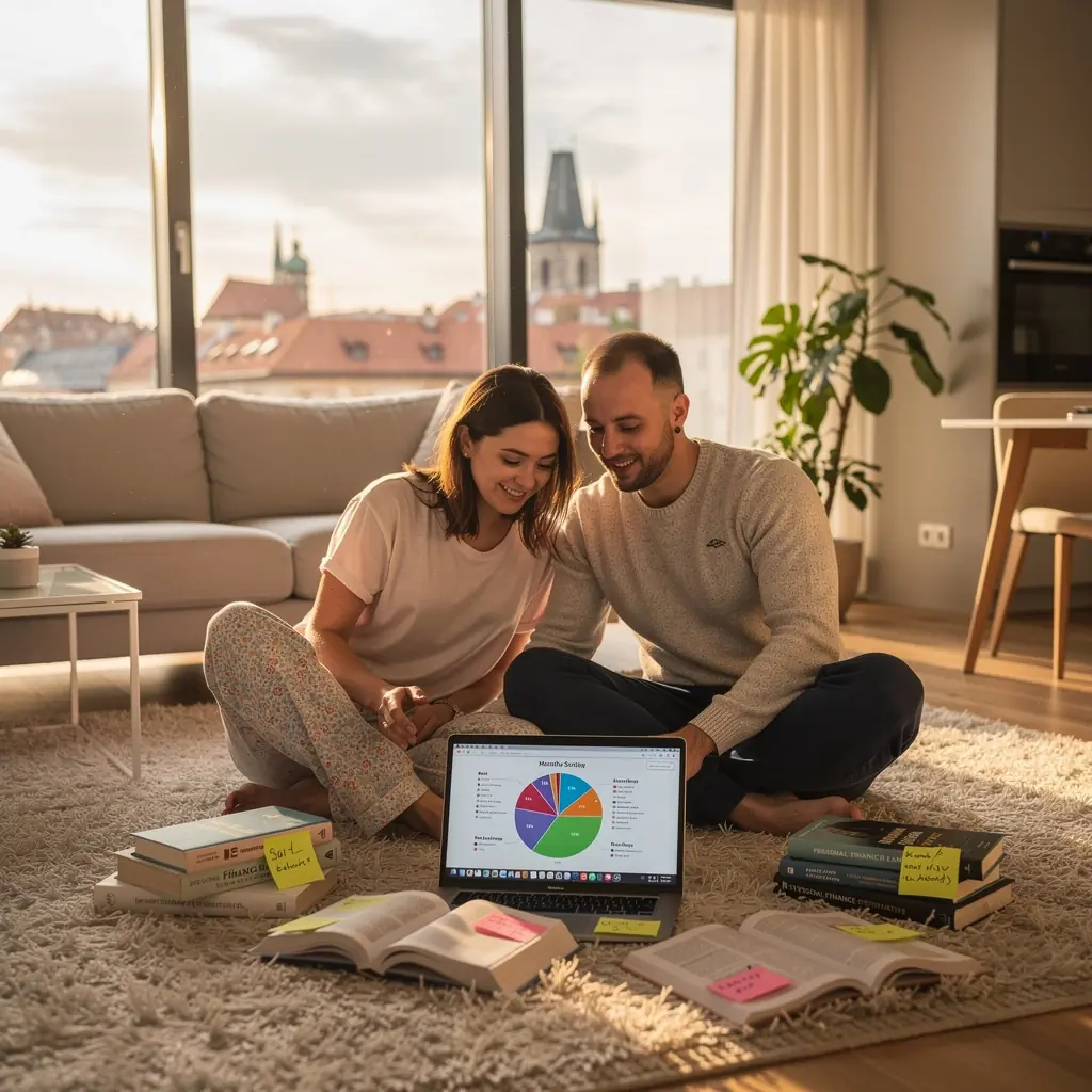 Fotografie skupiny lidí na workshopu o správě financí.